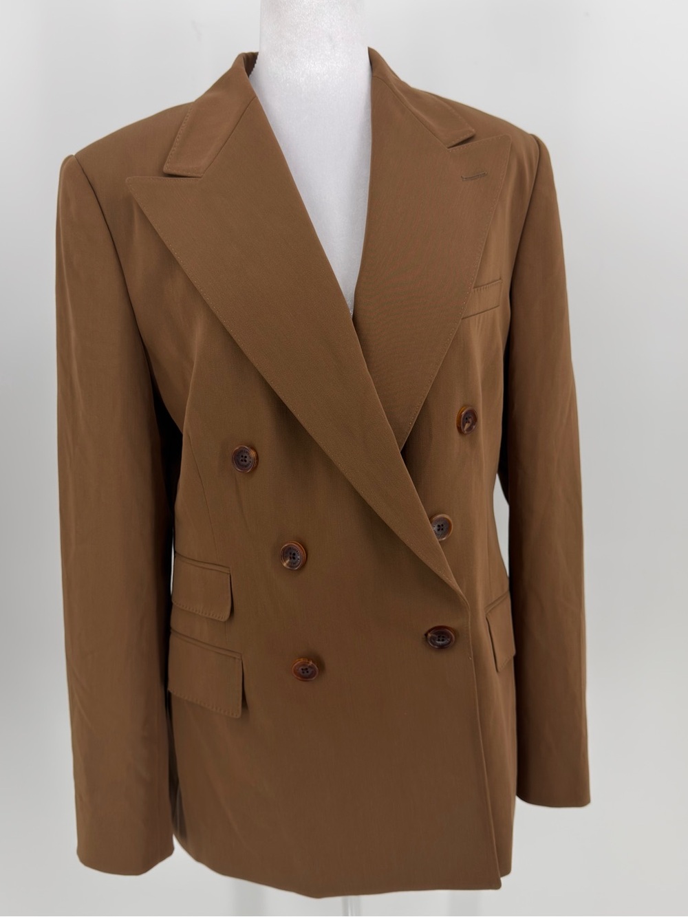 Ralph Lauren Purple Label Camel Wool Double Breasted Blazer 8 - Picture 2 of 15